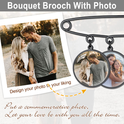 Customized Bouquet Photo Charms 1-4 Pictures Memorial Pins