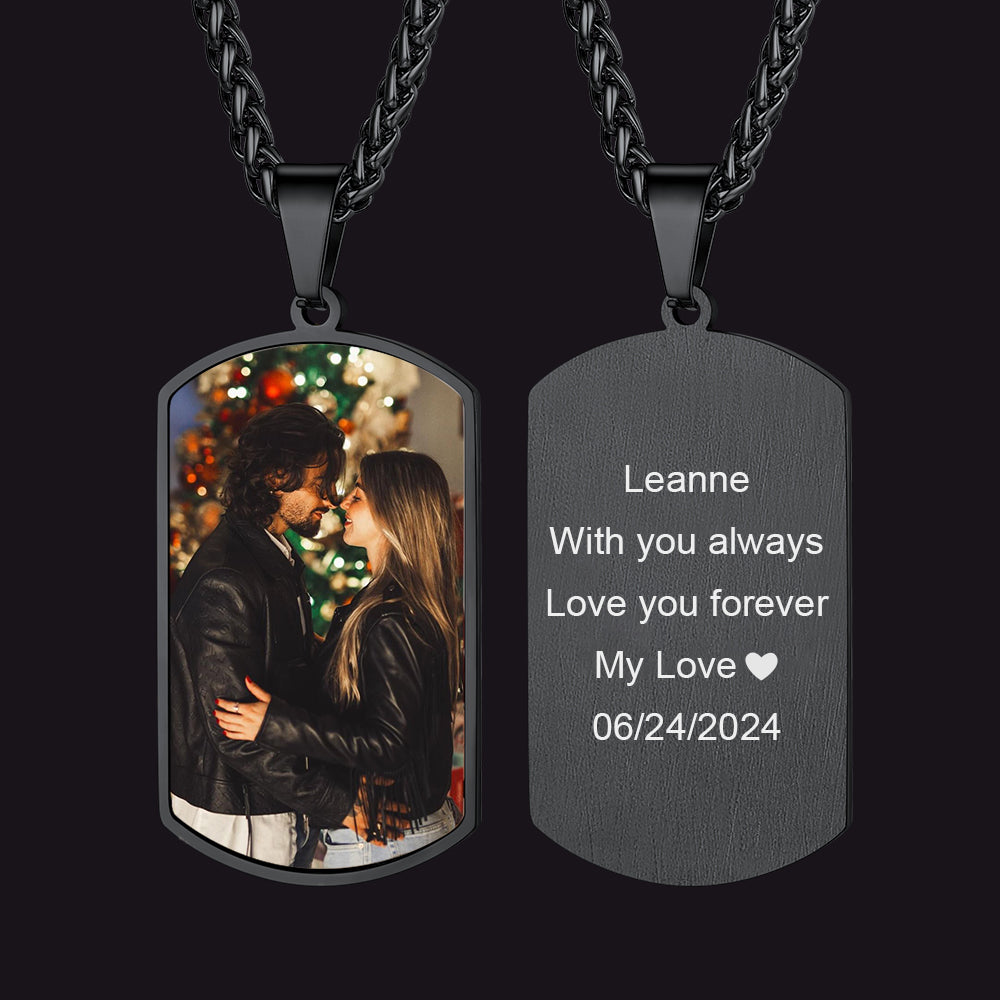 Custom Photo Dog Tag Necklace Picture