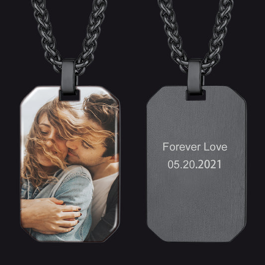 Custom Memory Picture Dog Tag Necklace for Men Women