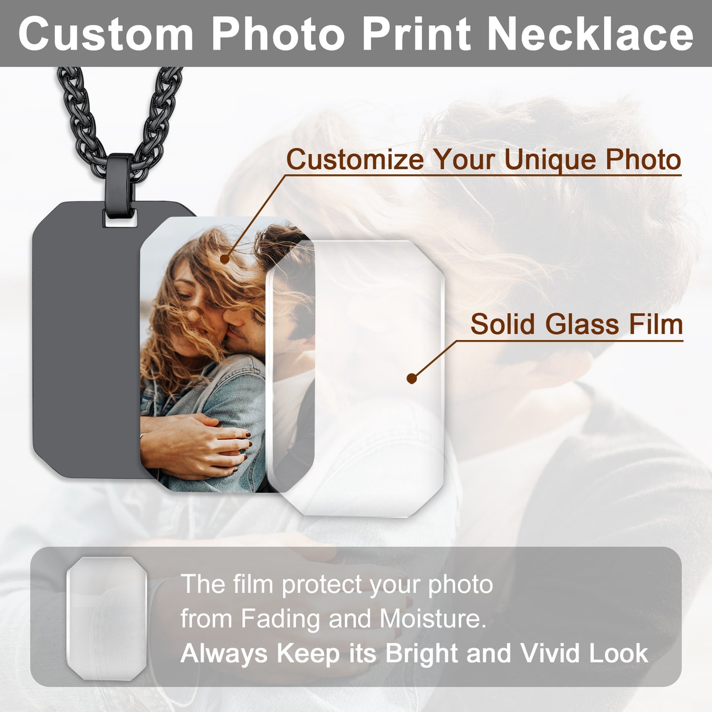 Custom Memory Picture Dog Tag Necklace for Men Women
