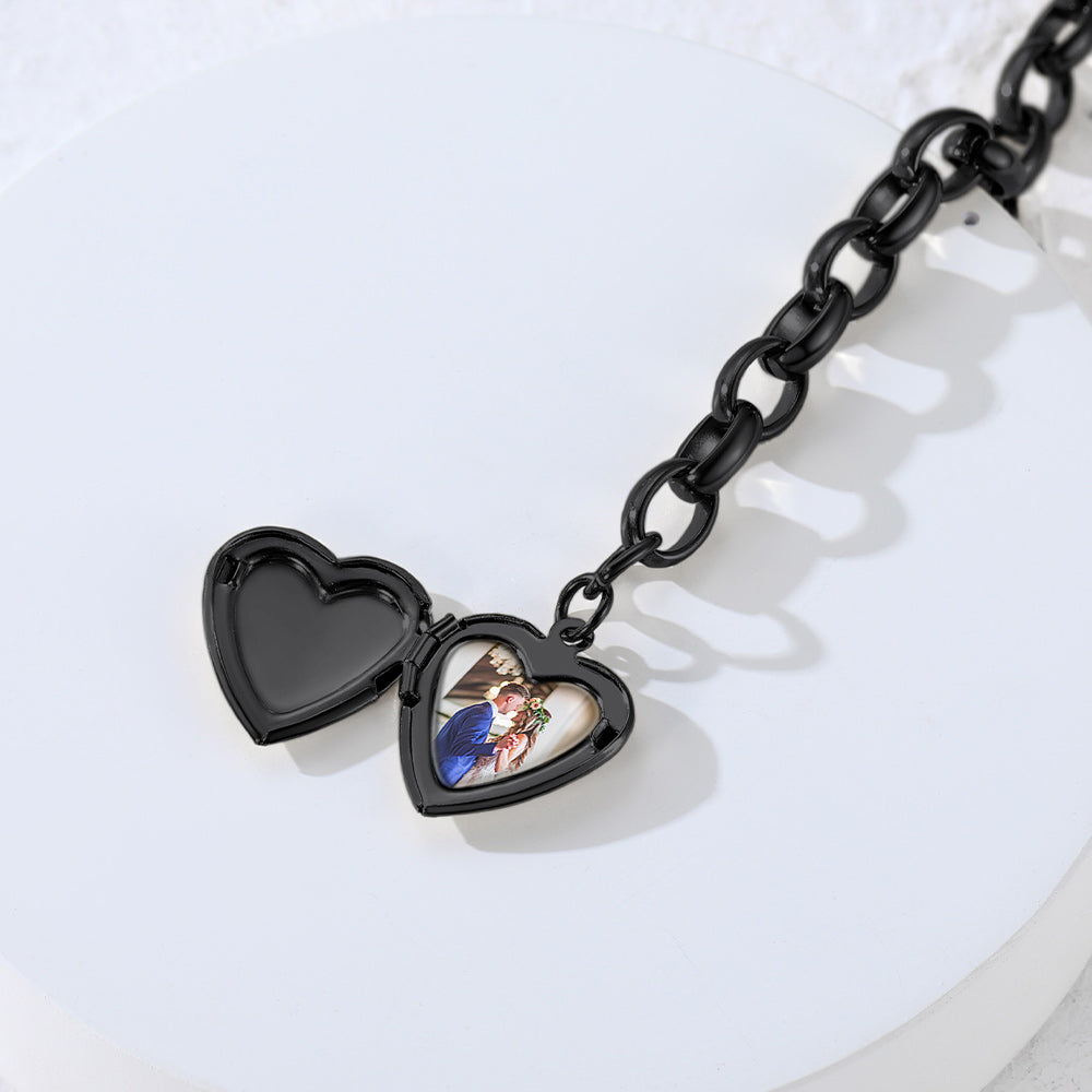 Personalized Heart Picture Locket Bracelets Memorial Gift