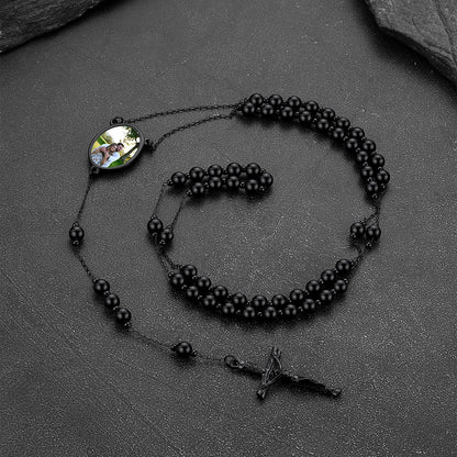  Picure Rosary Beads Catholic Cross Necklace