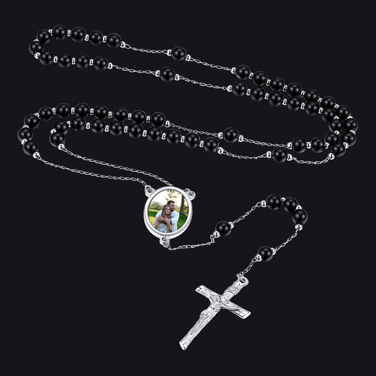  Picure Rosary Beads Catholic Cross Necklace