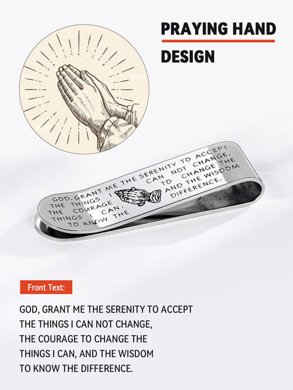 Customized Prayer Hands Money Clip Money Card Holder for Men