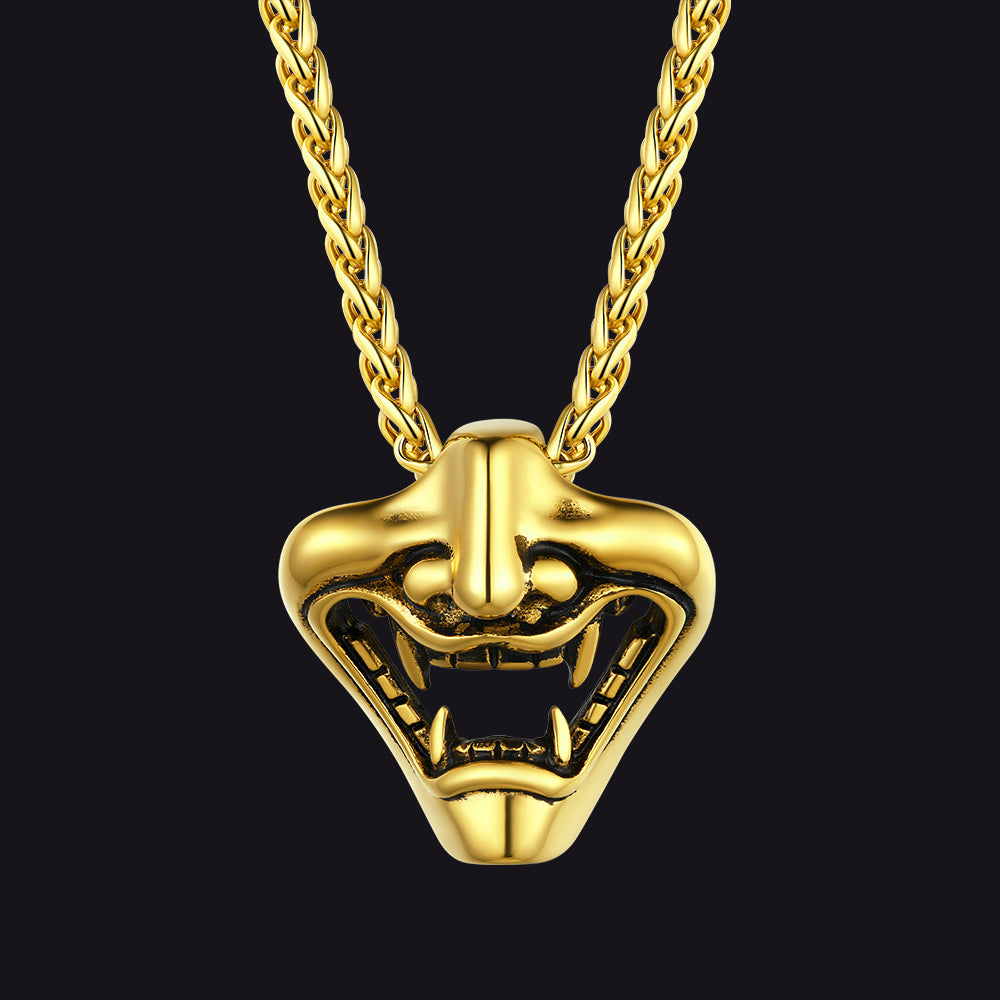 Faithheart Gothic Punk Devil Joker Necklace for Men