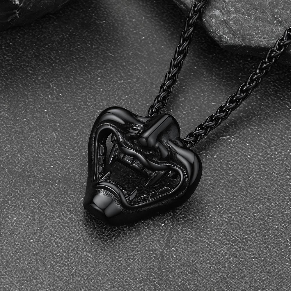 Faithheart Gothic Punk Devil Joker Necklace for Men