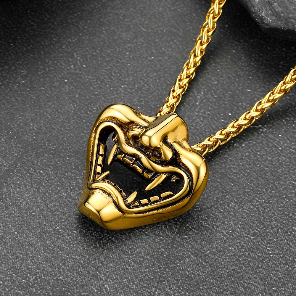 Faithheart Gothic Punk Devil Joker Necklace for Men