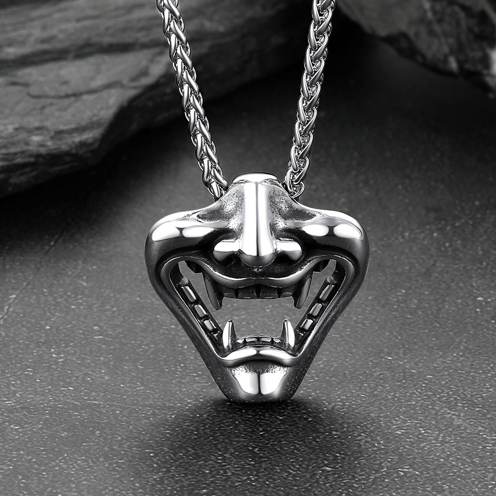 Faithheart Gothic Punk Devil Joker Necklace for Men