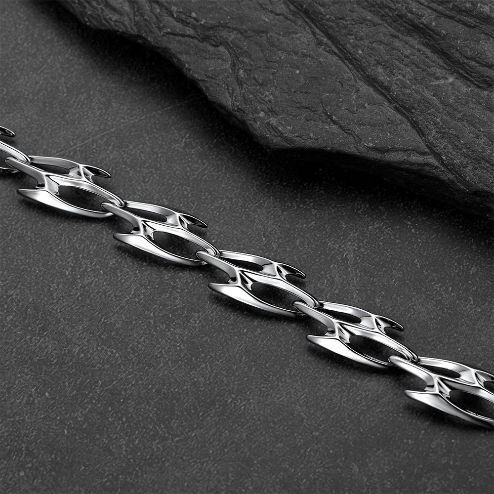 Punk Liquid Metal Cyber Thorn Chain Necklace for Men