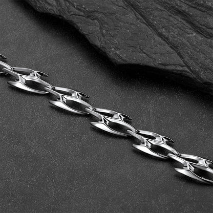 Punk Liquid Metal Cyber Thorn Chain Necklace for Men