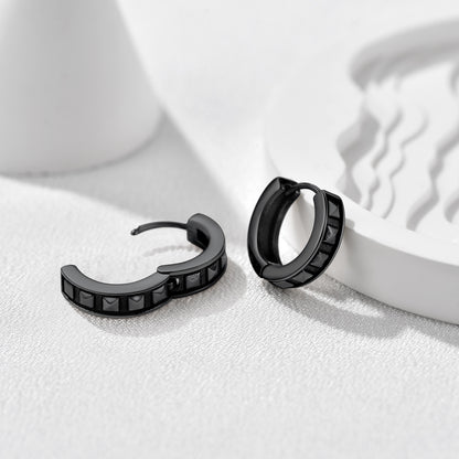 Punk Spike Rivet Hoop Earrings for Men