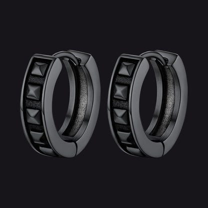 Punk Spike Rivet Hoop Earrings for Men