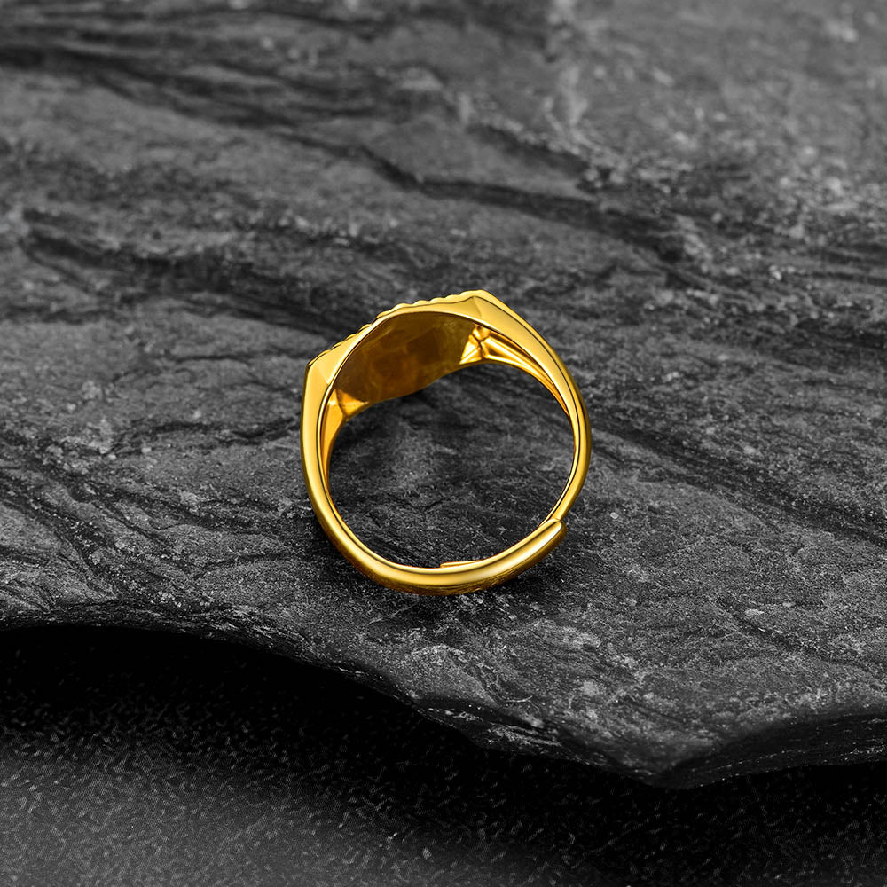 FaithHeart Initial Signet Ring Stainless Steel For Unisex Wedding Band FaithHeart