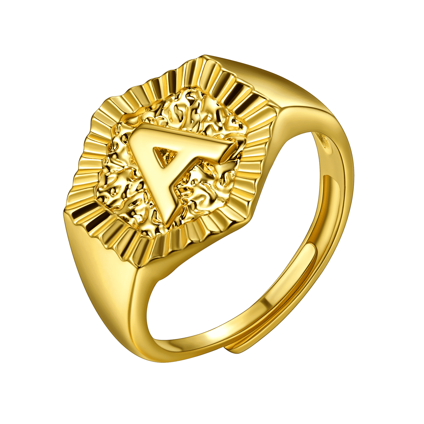 FaithHeart Initial Signet Ring Stainless Steel For Unisex Wedding Band FaithHeart