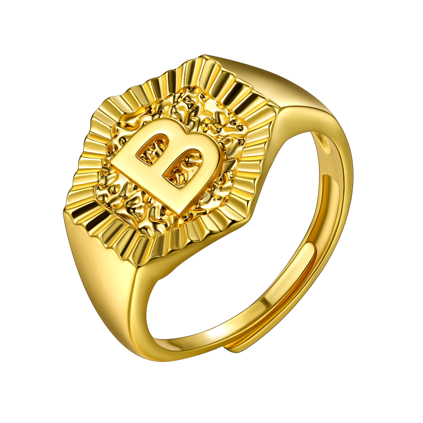 FaithHeart Initial Signet Ring Stainless Steel For Unisex Wedding Band FaithHeart