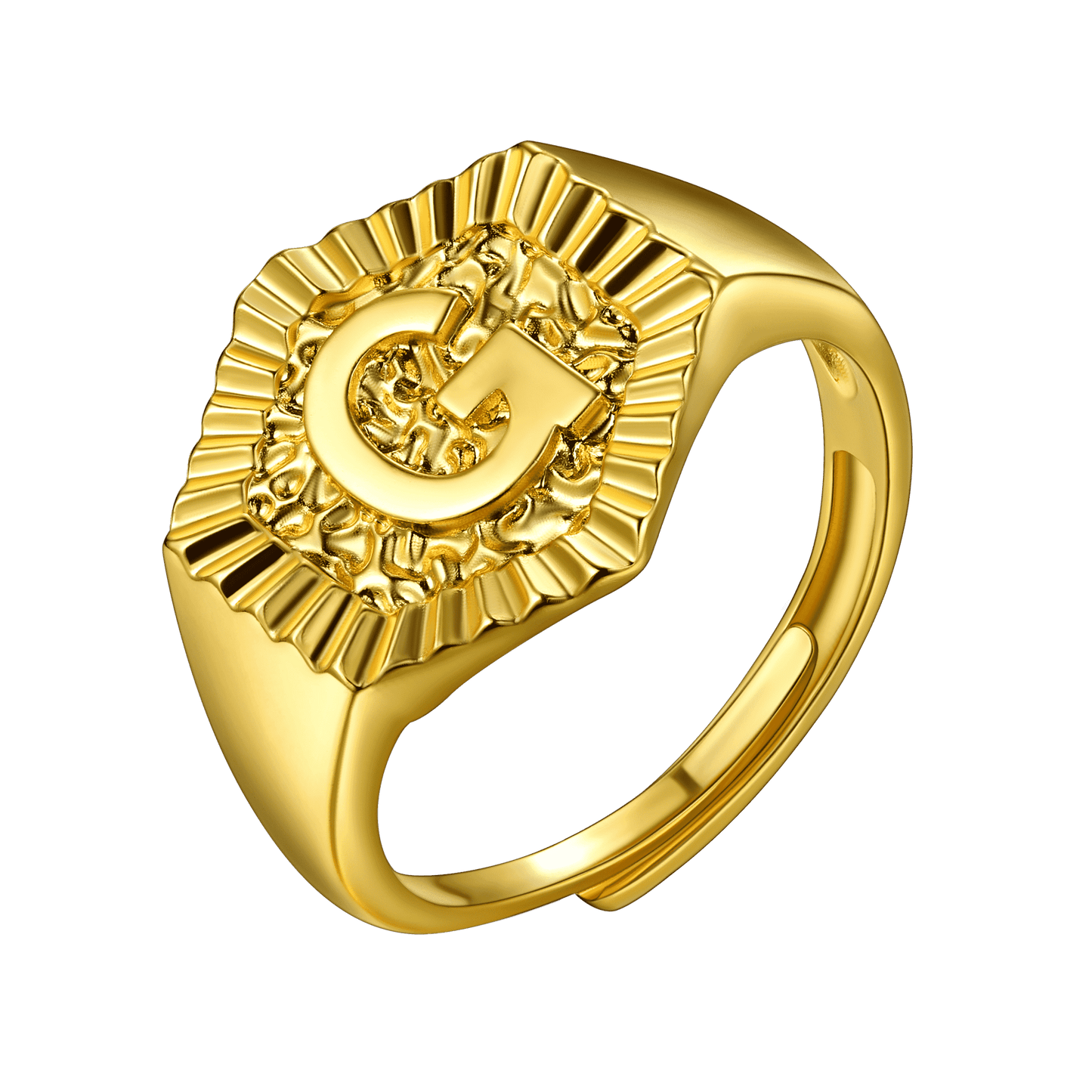 FaithHeart Initial Signet Ring Stainless Steel For Unisex Wedding Band FaithHeart