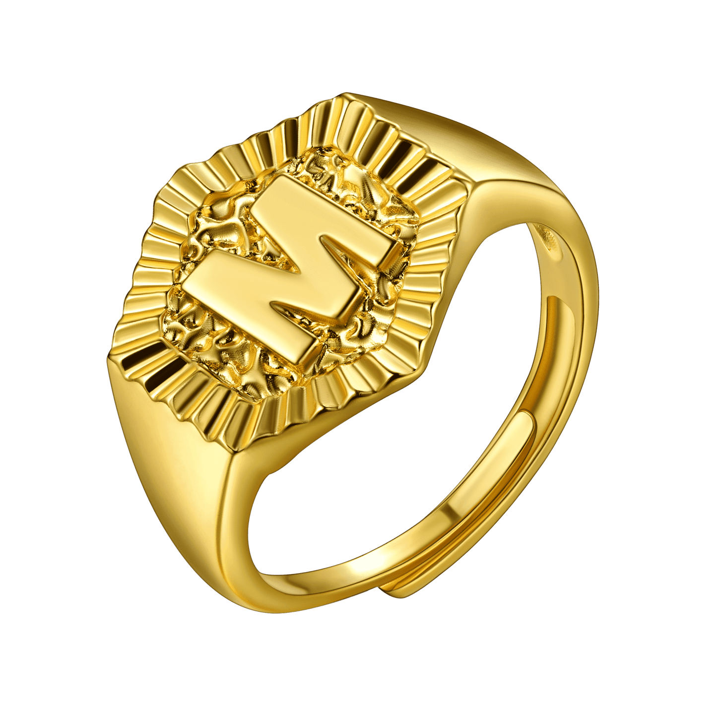 FaithHeart Initial Signet Ring Stainless Steel For Unisex Wedding Band FaithHeart