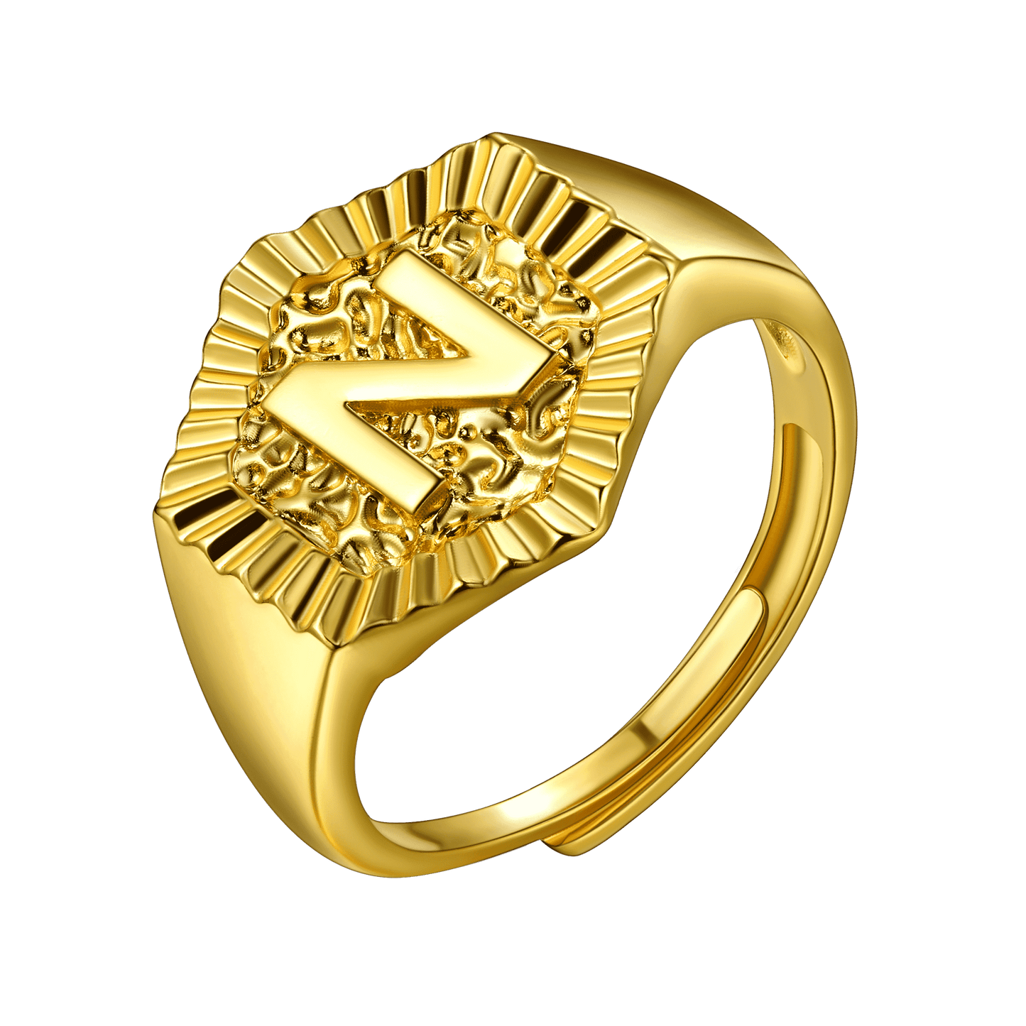 FaithHeart Initial Signet Ring Stainless Steel For Unisex Wedding Band FaithHeart