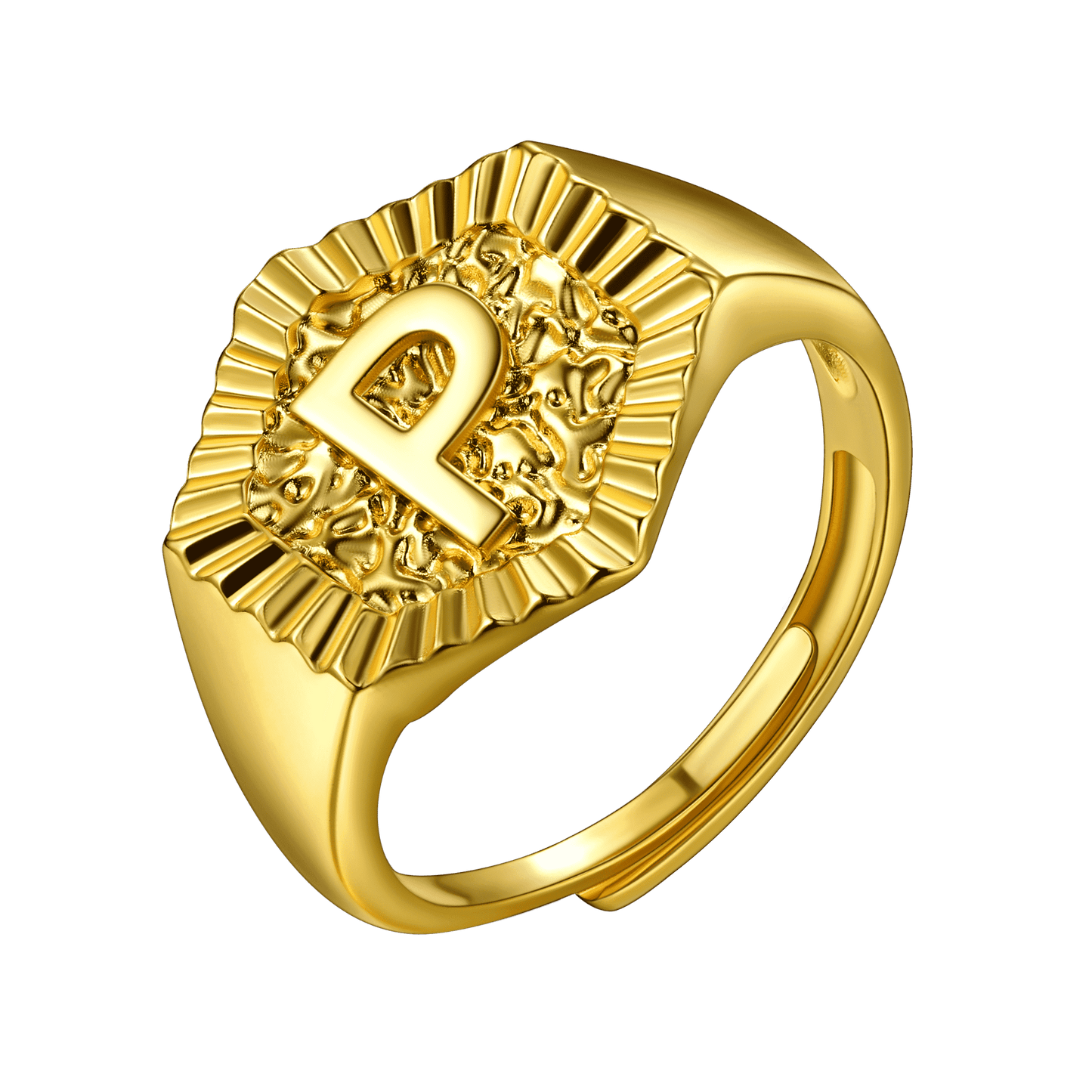 FaithHeart Initial Signet Ring Stainless Steel For Unisex Wedding Band FaithHeart
