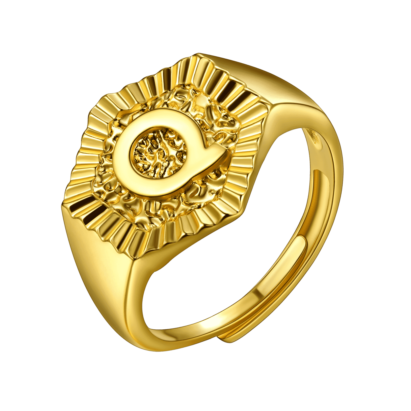 FaithHeart Initial Signet Ring Stainless Steel For Unisex Wedding Band FaithHeart