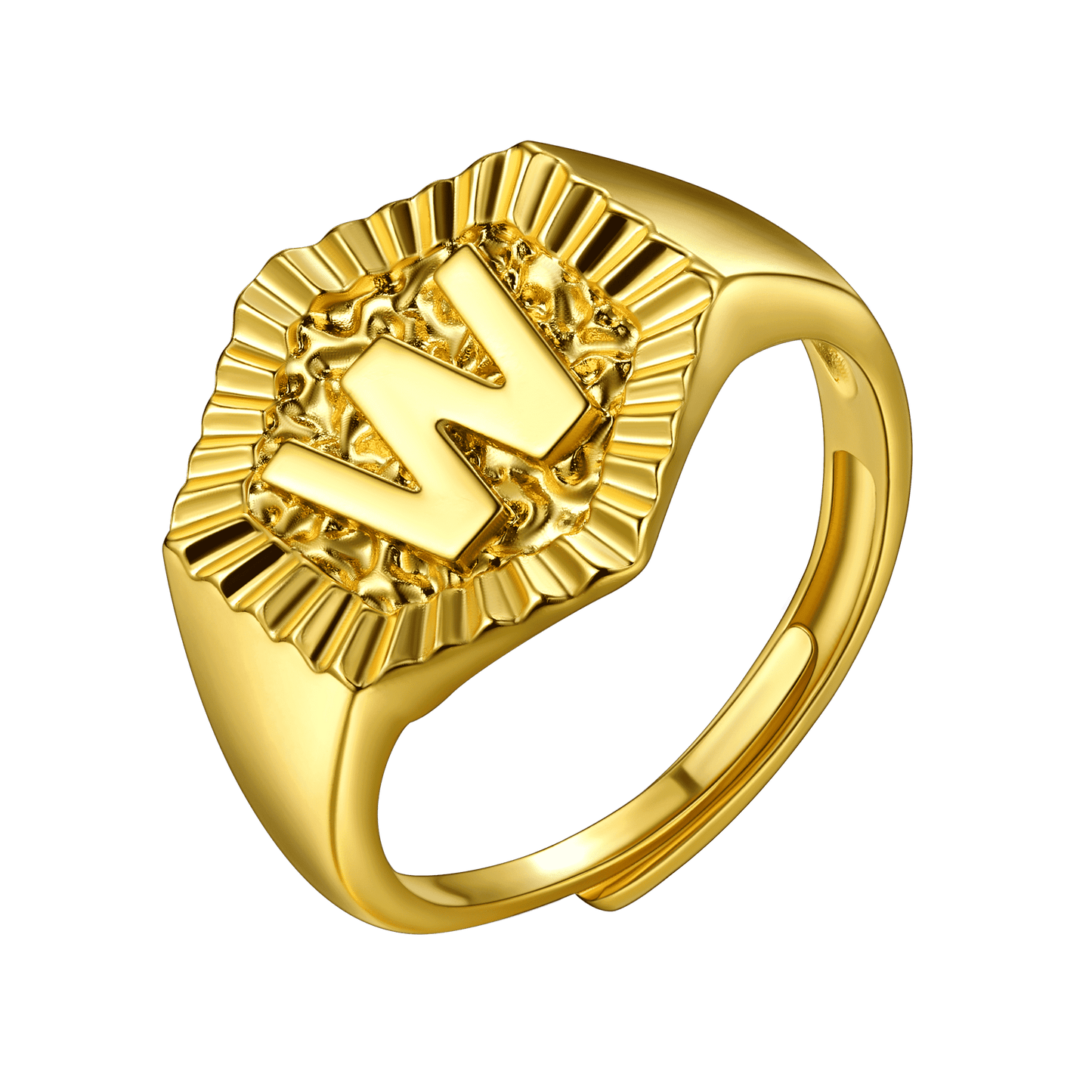 FaithHeart Initial Signet Ring Stainless Steel For Unisex Wedding Band FaithHeart