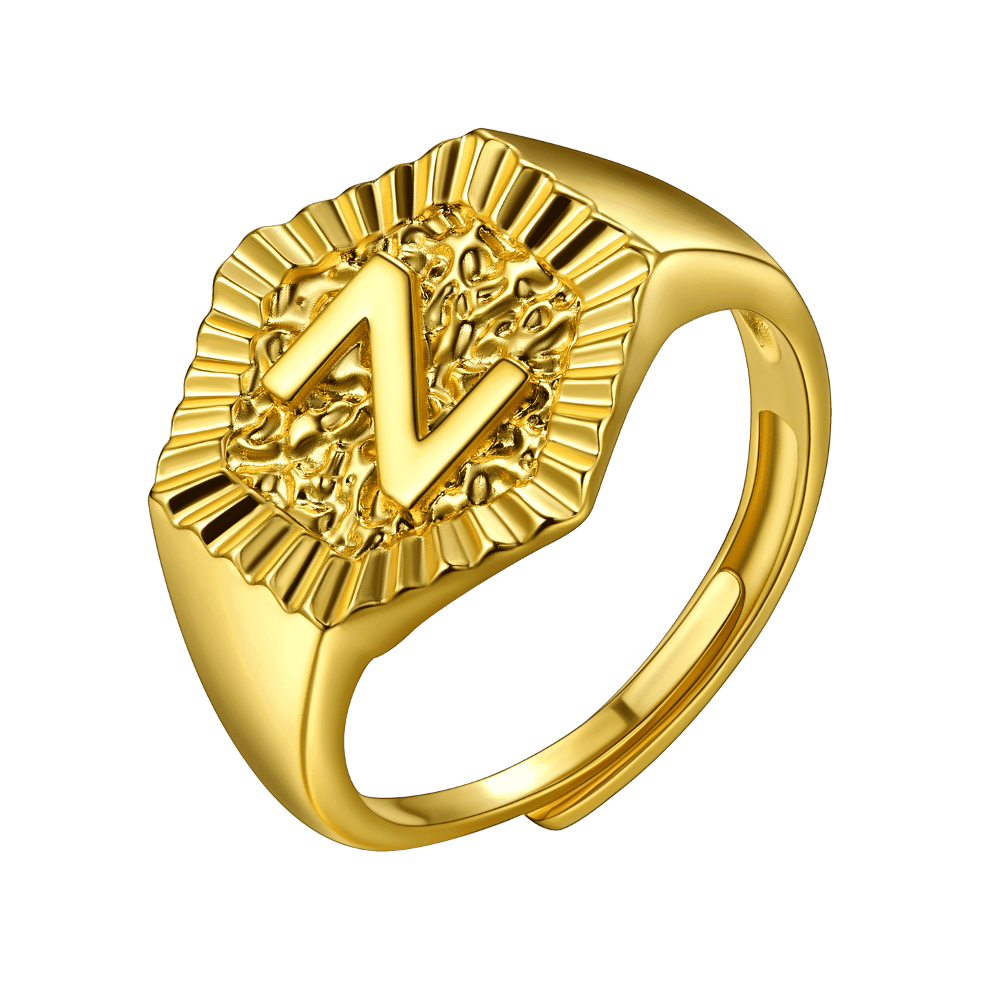 FaithHeart Initial Signet Ring Stainless Steel For Unisex Wedding Band FaithHeart
