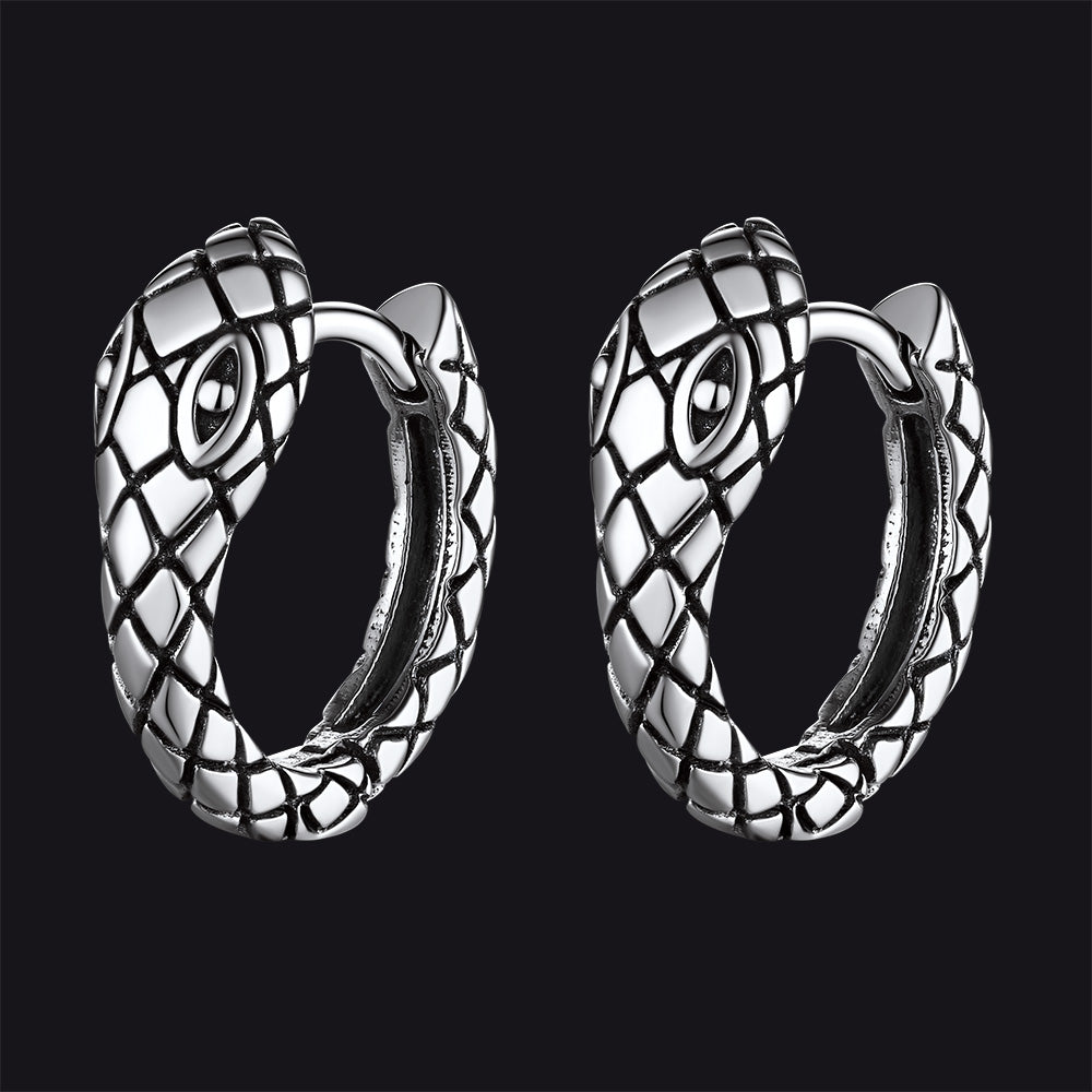FaithHeart Snake Hoop Earrings Gothic Huggie Earrings FaithHeart