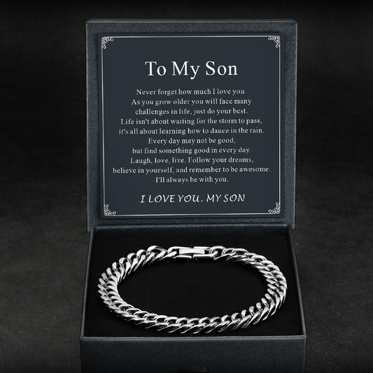Stainless steel Cuban chain bracelet gift for sonimg
