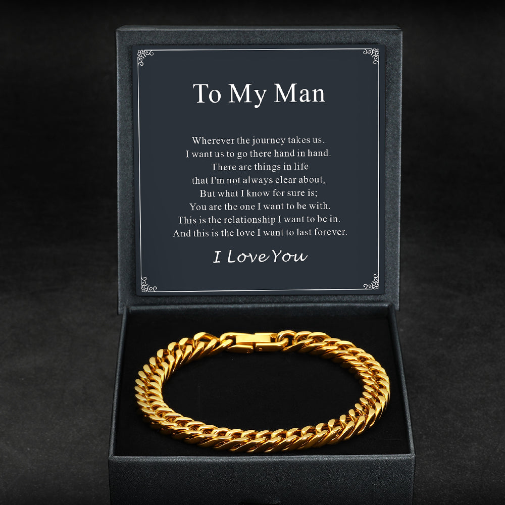 Bold Cuban link chain bracelet for men