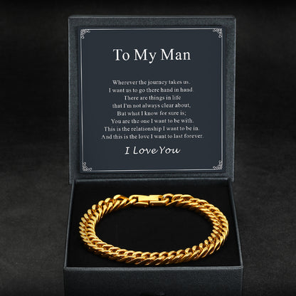 Bold Cuban link chain bracelet for men