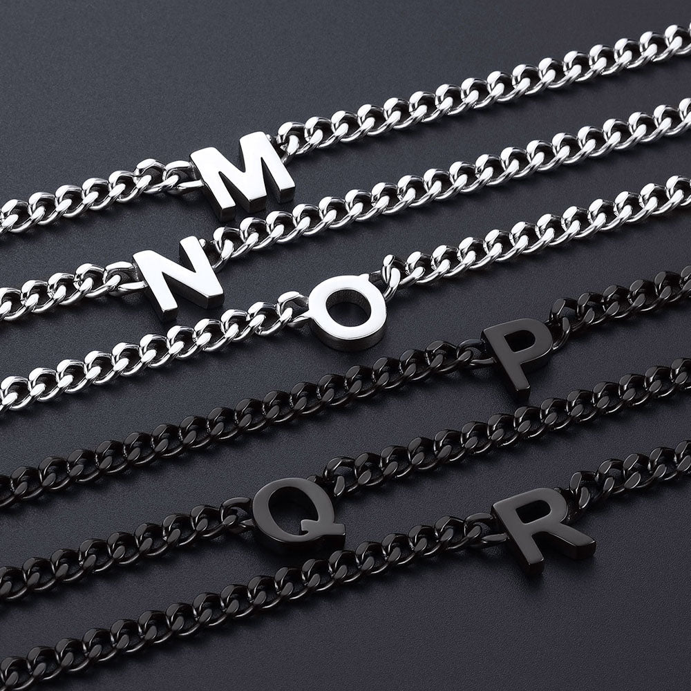 Initial A-Z Cuban Link Letter Chain Choker Necklace  for Men Women FaithHeart Jewelry
