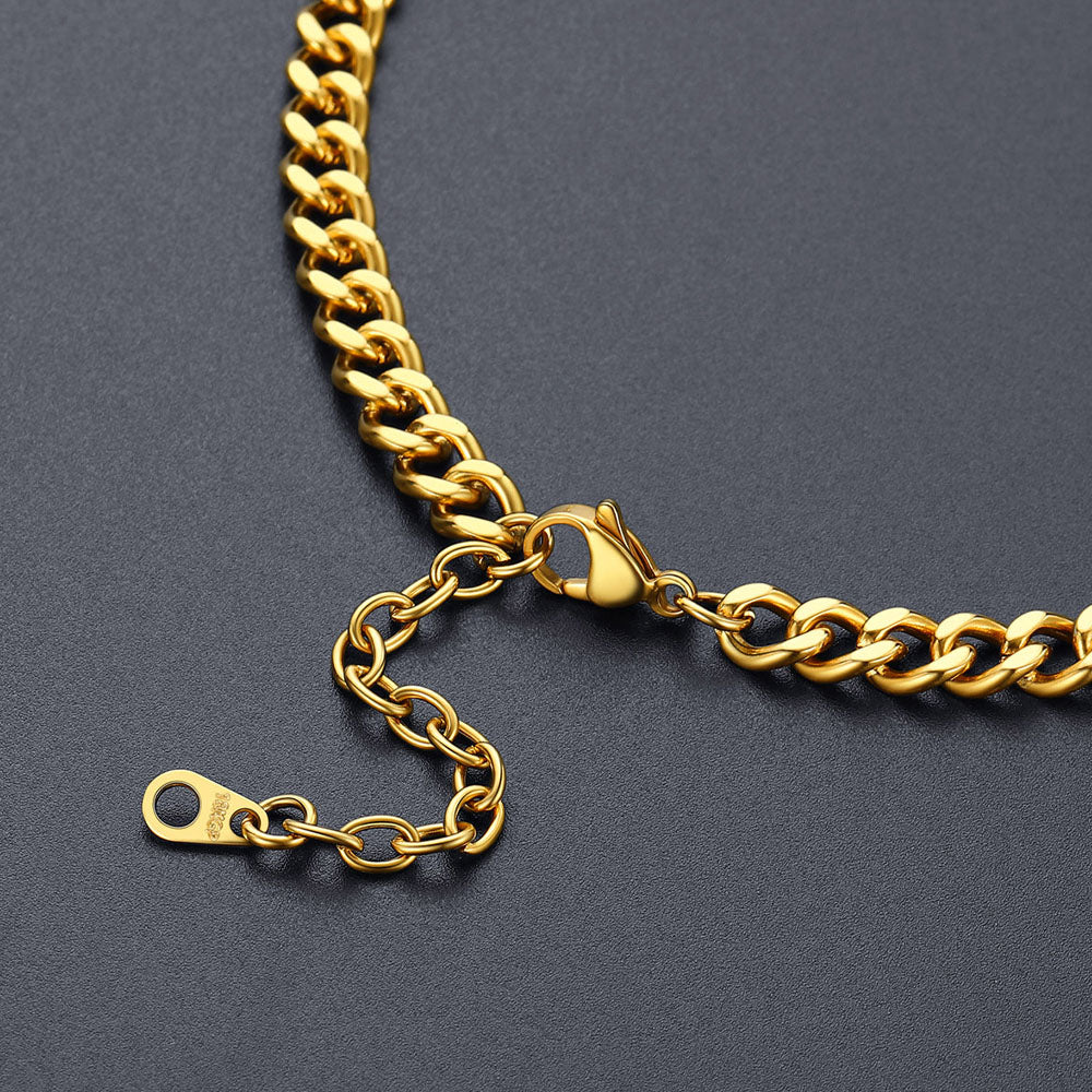 Initial A-Z Cuban Link Letter Chain Choker Necklace  for Men Women FaithHeart Jewelry