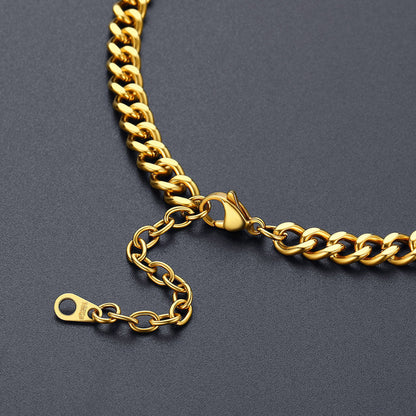Initial A-Z Cuban Link Letter Chain Choker Necklace  for Men Women FaithHeart Jewelry