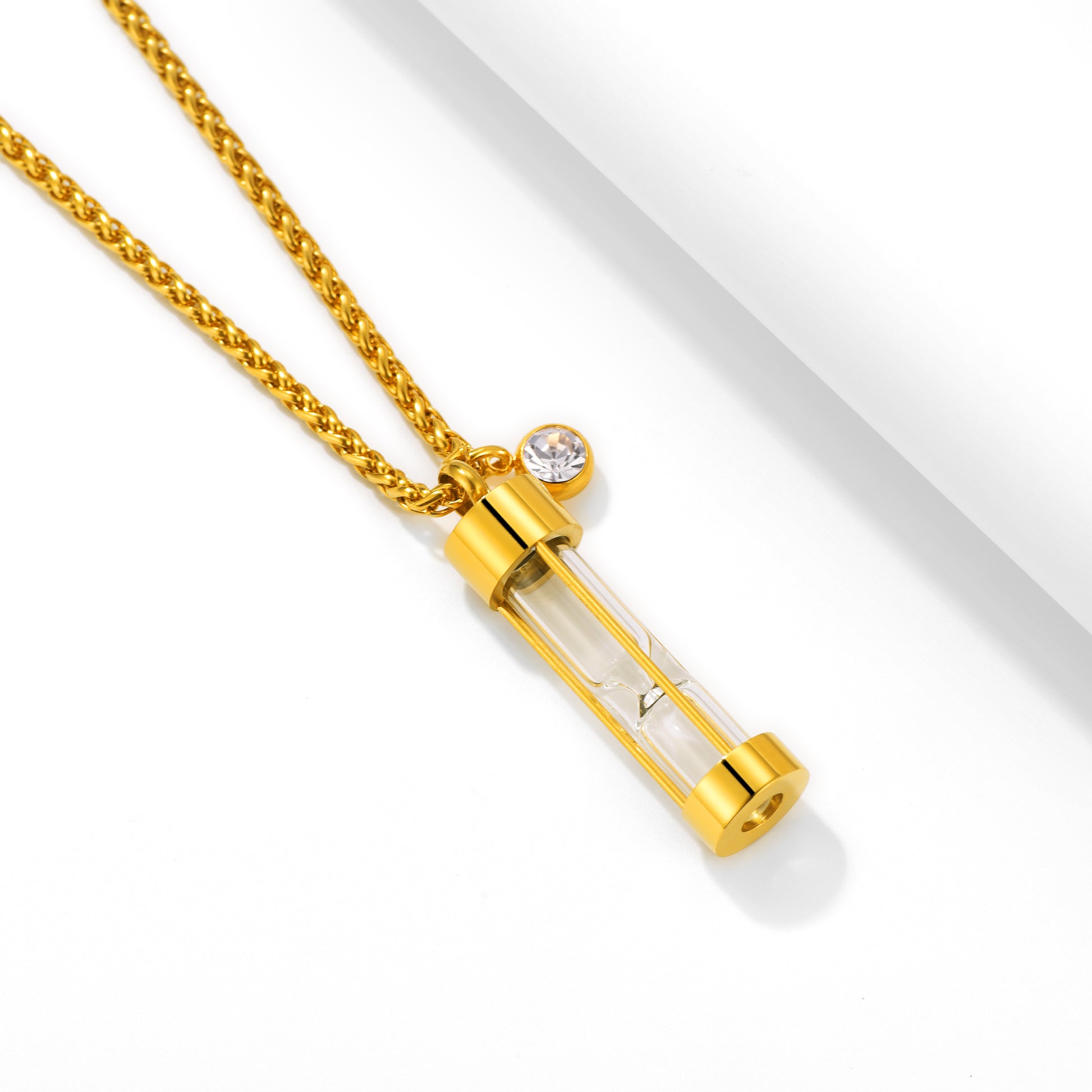 Birthstone Hourglass Urn Necklace for Ashes Cremation Keepsakes for Women Men