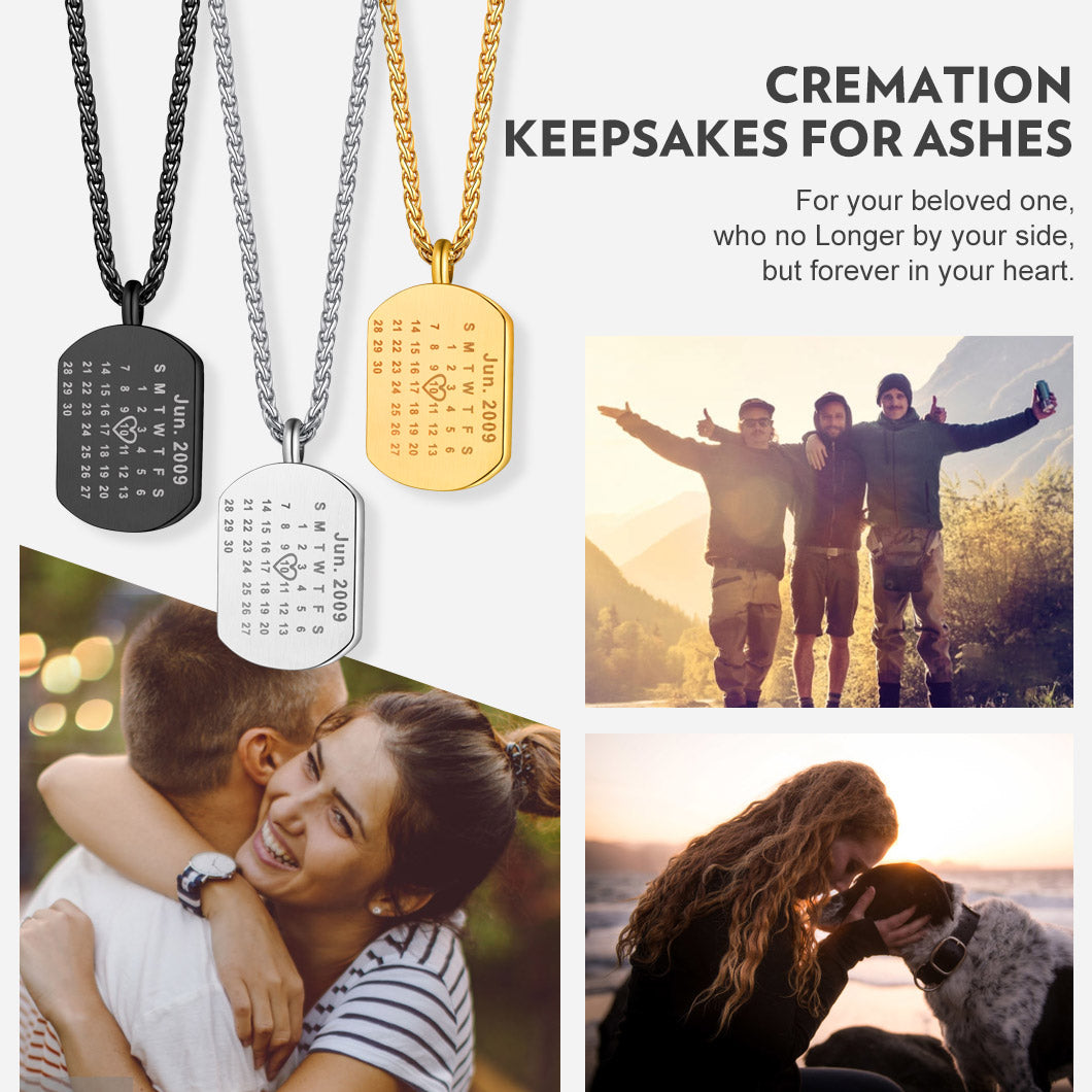Personalised Urn Picture Dog Tag Necklace Memorial Day Jewelry