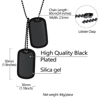 Engraved Military Double-side Dog Tag Necklace Personalized Gift for Men