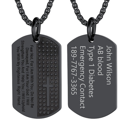 Custom Engraved Military Bible Cross Dog Tag Necklace For Men FaithHeart Jewelry