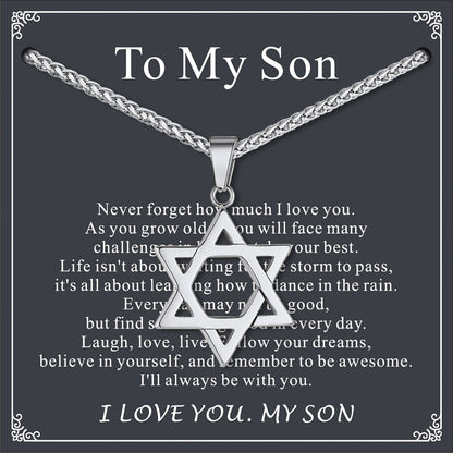 Jewish Star of David Necklace for Men Women