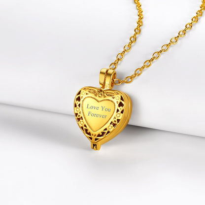  Customized Cremation Heart Locket Urn Necklace for Ashes Memorial Jewelry