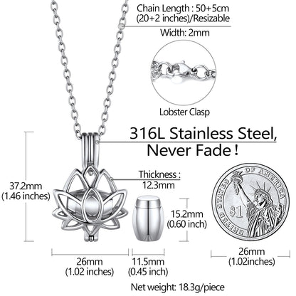 Customized Flower Urn Necklace Cremation Jewelry for Ashes