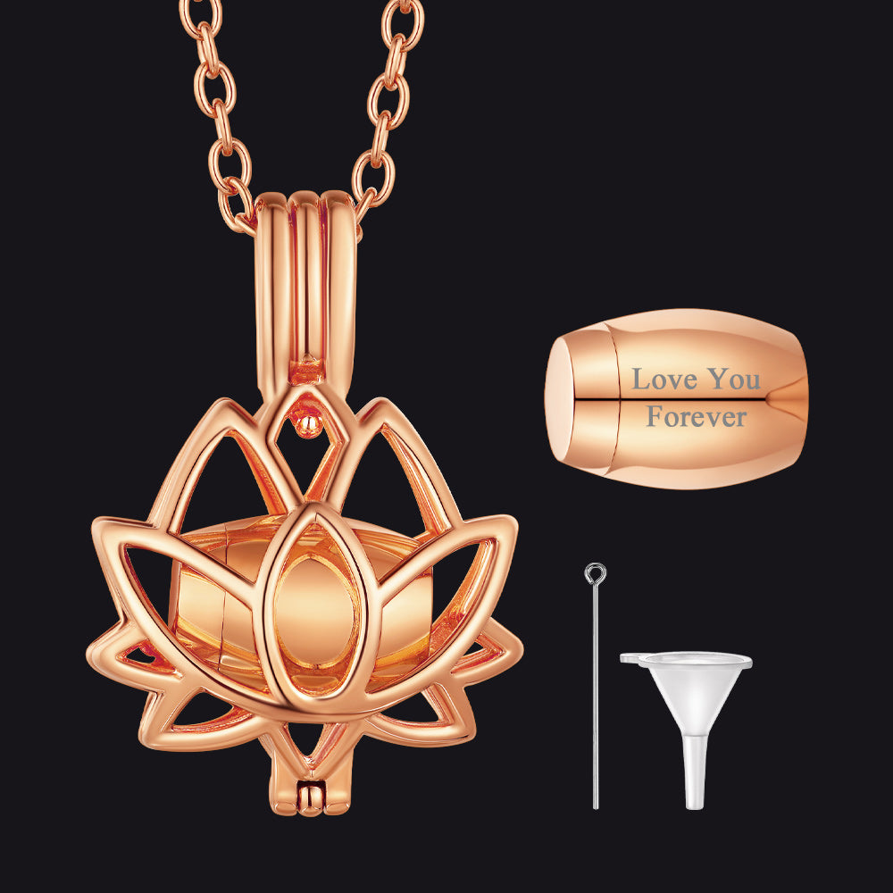 Customized Flower Urn Necklace Cremation Jewelry for Ashes