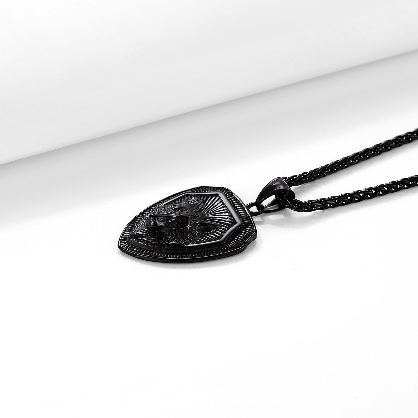 FaithHeart Viking Nordic Wolf Amulet Stainless Steel Pendant Necklace FaithHeart Jewelry