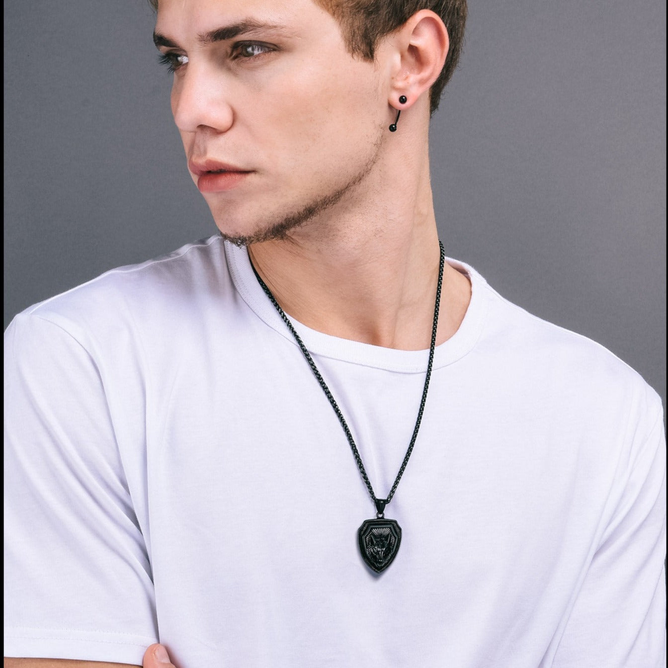 Engraved Viking Nordic Wolf Necklace Amulet Pendant FaithHeart Jewelry