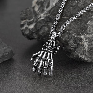 FaithHeart Gothic Skeleton Hand Pendant Necklace Claw Vintage Necklace FaithHeart