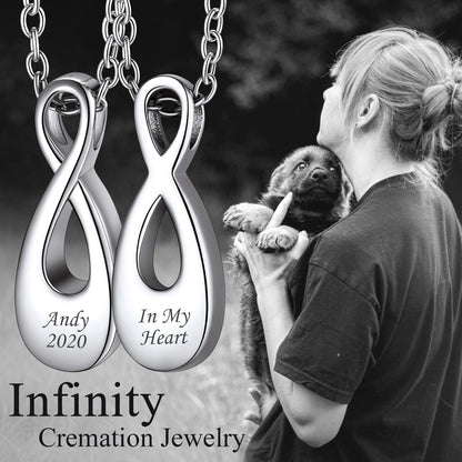 Customized Infinity Urn Necklace Cremation Jewelry for Ashes FaithHeart Jewelry