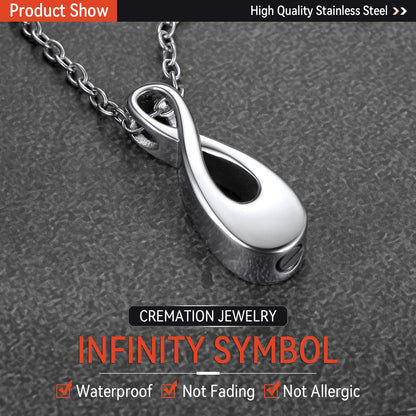 Customized Infinity Urn Necklace Cremation Jewelry for Ashes FaithHeart Jewelry