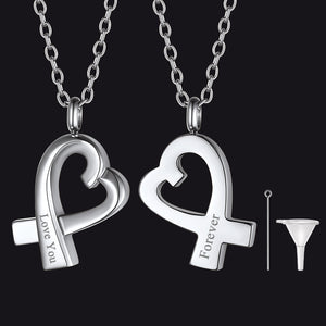 Steel Custom Heart Urn Necklace Cremation Pendants for Ashes
