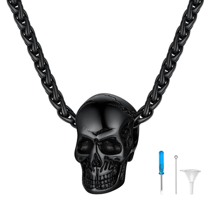 Skull Cremation Urn Necklace for Ashes Memorial Gift