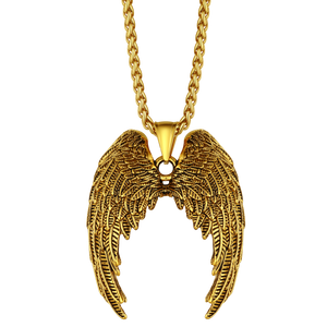 Golden Angel Wings Pendant Necklace