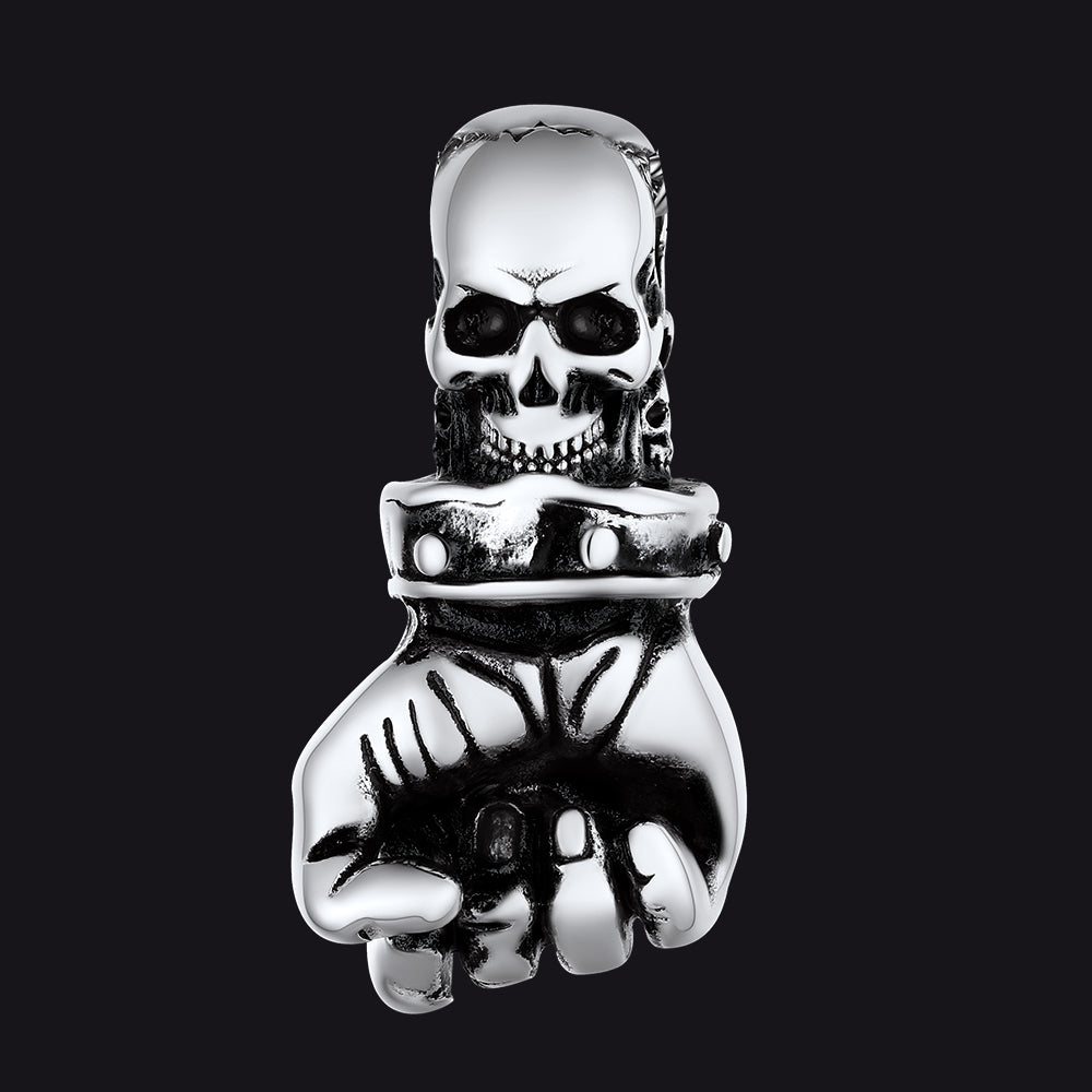 Punk Skull Fist Pendant FaithHeart Jewelry
